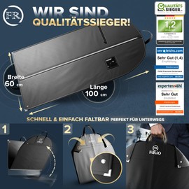 FiRiO® 4 x Garment Bag Suit with Carry Handle [Note "Very Good"] - Premium Garment Covers with Zip for Shirt & Dress - Breathable Suit Bag Clothes Bag Business for Travel & Storage