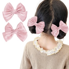 GFun Ribbon Hair Accessory, Hair Clip, Hair Ribbon, Kids, Chiffon, Organza, Set of 2, Hair Ornament, Hair Arrangement, Recitals, Kindergarten Entrance Ceremonies, Graduation Ceremonies, Outfit