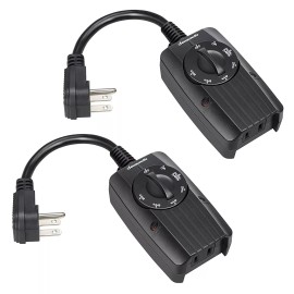 DEWENWILS Countdown  Light Sensor Outlet Timer with Electrical Outlet 2 Pack