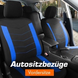 Upgrade4cars Car Seat Covers Set for Front Seats Blue Car Seat Covers Universal Black Car Seat Cover Summer Winter Car Accessories Interior Gifts for Women and Men