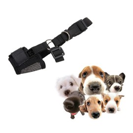Dog Muzzle Black Nylon Mesh with Adjustable Loop Pet Mouth Prevent for Biting,Chewing,Barking Puppy Muzzles