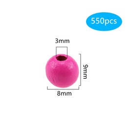 NewZC 550 Pieces Colourful Wooden Beads Set Wooden Beads for Making Children Bracelets Pendant Beads Crafts with Hole Wooden Beads for Threading for DIY Bracelets Jewellery Necklaces