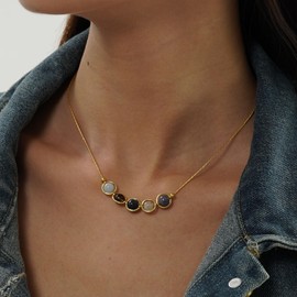 Nymerianoble Gold Sagittarius Necklace for Women Sagittarius Birthday Gifts Zodiac Sign Necklace Healing Crystal Necklace Natural Stone Beaded Necklace for Women Girls Girlfriend Wife Her