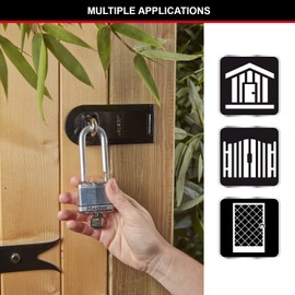 MASTER LOCK Very High Security Padlock, Security level 9/10, Outdoor, Keyed, Laminated Steel, Weatherproof, Medium Shackle