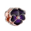 Deep Purple Pansy Flower Charm 925 Sterling Silver Pendant,Girl Jewelry