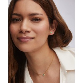 Kendra Scott Davie Stud Earrings in 18K Gold Vermeil, Fine Jewelry for Women, Chrysoprase