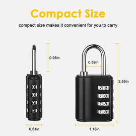 4 Digit Combination Lock Outdoor with Key Outdoor Waterproof, Padlock for School Gym Sports Locker,2 Pack Padlock