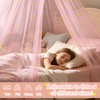 WIYIXI Glowing Stars Pink Bed Canopy for Princess Netting Room