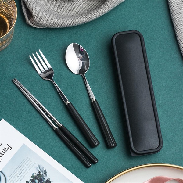 SENIDIKE Cute Silverware Set, Ceramic Handle Dinnerware Set Flatware Kitchen