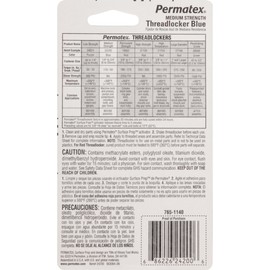 Permatex 24200 Medium Strength Threadlocker Blue, 6 ml
