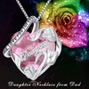 enjoylifecreative Daughter Necklace from Dad Mum Sterling Silver Father Daughter