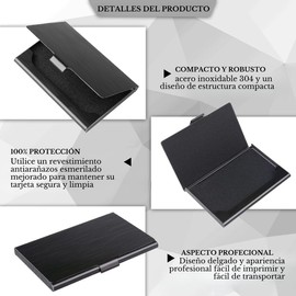 Timotech Tarjetero para Tarjetas de Presentación de Acero Inoxidable, PortaTarjetas Compacto y Delgado, Soporte para Tarjetas Negocio de Bolsillo, Tarjetas de Crédito, Identificación