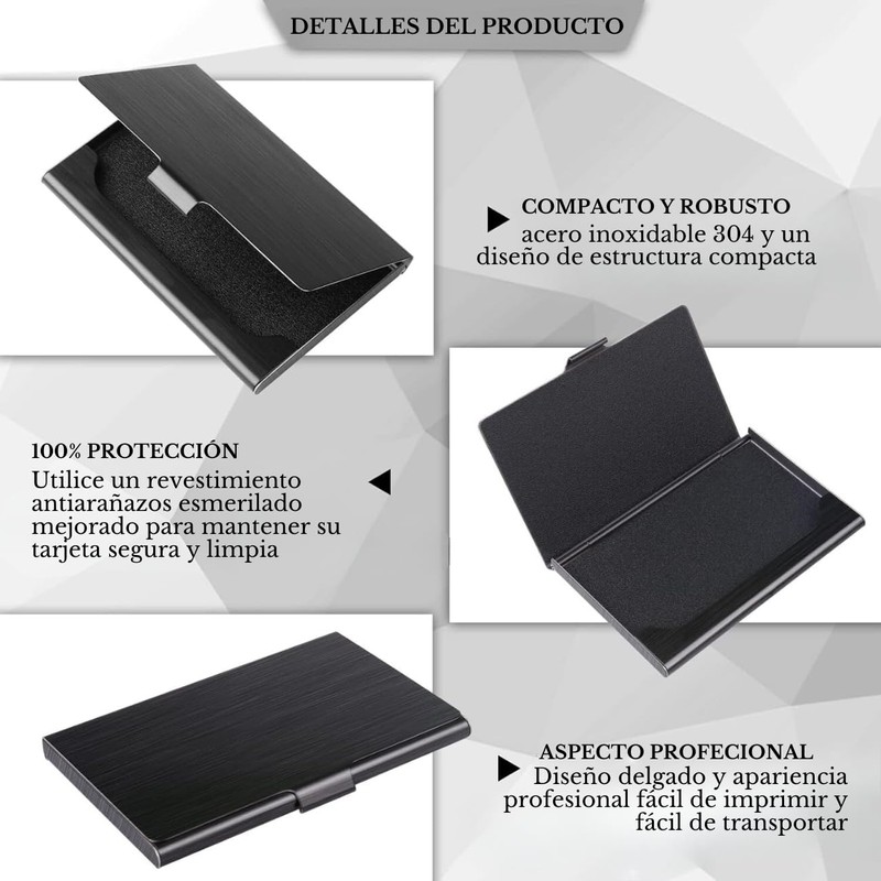 Timotech Tarjetero para Tarjetas de Presentación de Acero Inoxidable, PortaTarjetas