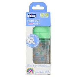 Chicco Biberón Perfect Easy 150 ml Flujo Lento Verde Previene Cólicos Libre de BPA