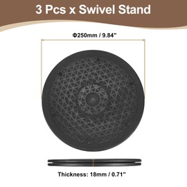 uxcell 10 Inch Rotating Swivel Stand with Steel Ball Bearings, 360 Degree Rotating Lazy Susan Turntable Organizer Round Rotating Plate for TV Sculpture Computers, Black