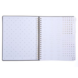 russell+hazel 2025 Vegan Leather Black Weekly Planner, 12 Month Calendar