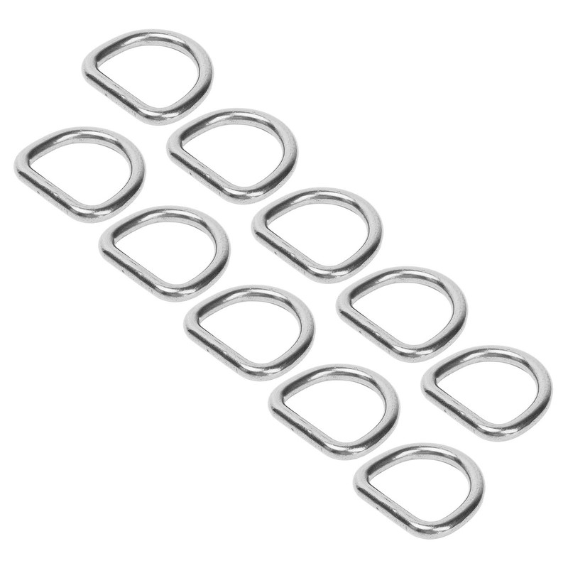 10 PCS 316 Stainless Steel D Ring Seamless Welded Hardware