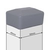 SKIR'CO Fence Post Caps, Rectangular Grey Plastic Caps, 40 x