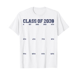 Class of 2038 Grow With Me Shirt 2038 Hand Print Kid K to 12 T-Shirt