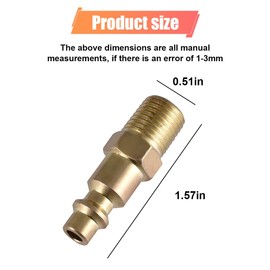 ZIMISI 10PCS Air Hose Fittings, Brass 1/4" NPT Male Air Compressor Quick Connect Hose Fittings, Professional Air Coupler & Plug Kit, Automotive Air Compressor Accessories (1/4 npt Male Plug)