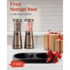 Electric Salt and Pepper Grinder Set with Storage Base, Stainless
