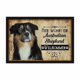 PR Print Royal Dog Mat Pets with Dog Picture Australian Shepherd - Gift Idea for Dog Lovers and Dog Owners - Size 60 x 40 cm