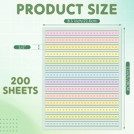 AmazingSpark 200 Sheets Raised Line Handwriting Paper – 8.5”x11” Colored Tactile Writing Paper with 0.5” Spacing, Multi-sensory Dysgraphia & Adhd Support, Primary Ruled Tablet for Beginners