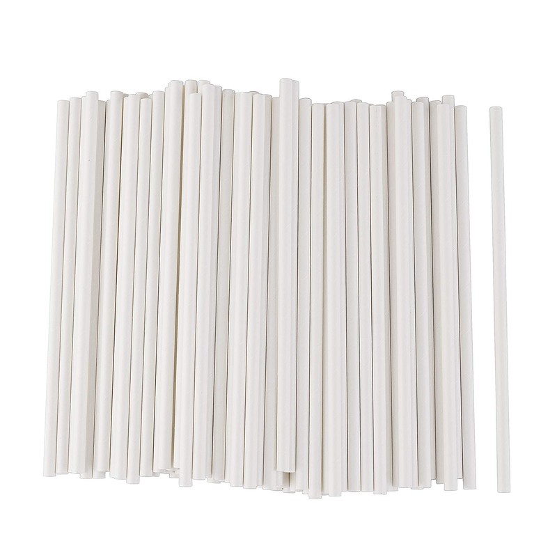 ALINK 100 White Paper Straws Bulk, Biodegradable Drinking Straw for