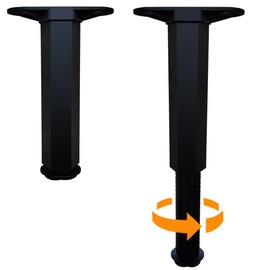 KUSRUP Adjustable Height Furniture Legs Sofa Desk Table Legs Shelf Legs for Coffee Heavy Duty Bed Center Frame ​Replacement Couch for Sofa Chair Cabinet Table(Black) (2, T-Shape/7.5"-13")