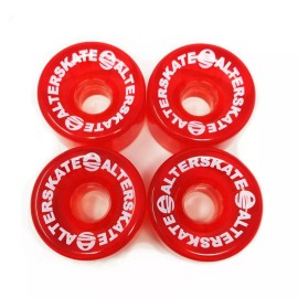 Alterskate Longboard wheels 65mm 78a Skateboard wheels (Set of 4) - Translucent Red