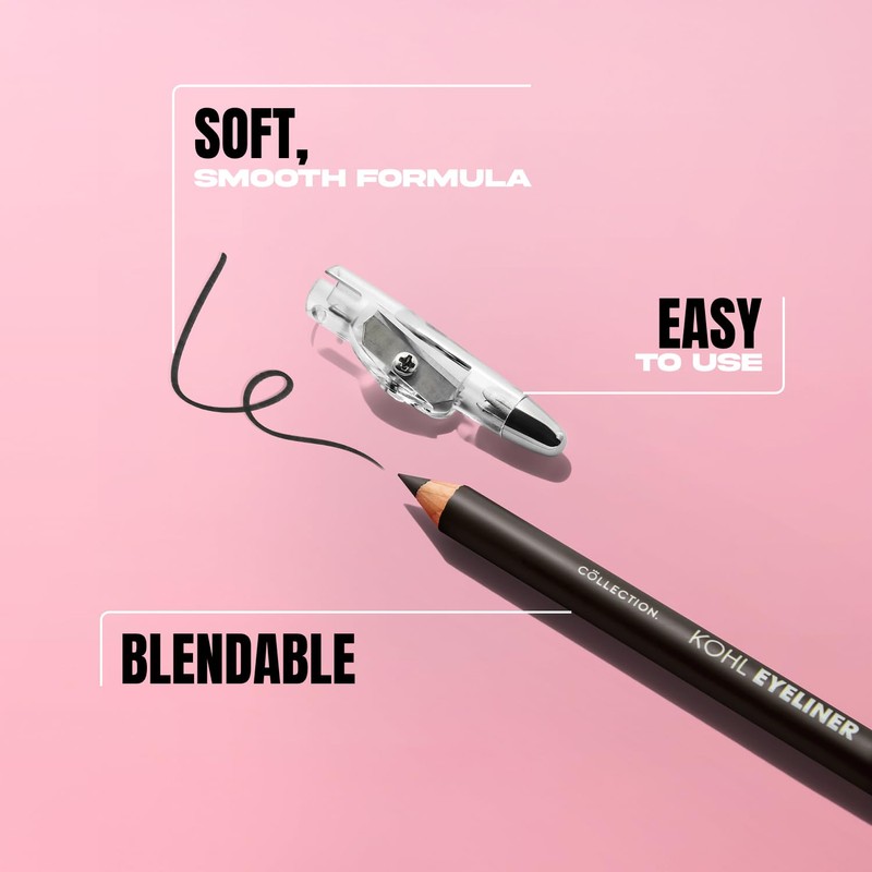 Collection Cosmetics, Kohl Eyeliner Precision Colour, Smokey Eye Effect, Sharpener