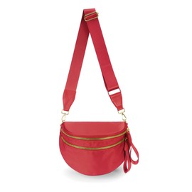 Spacious Nylon Crossbody Bag Bum Bag Handbags Wallets Purses Trendy Shoulder Bag for Women (red)