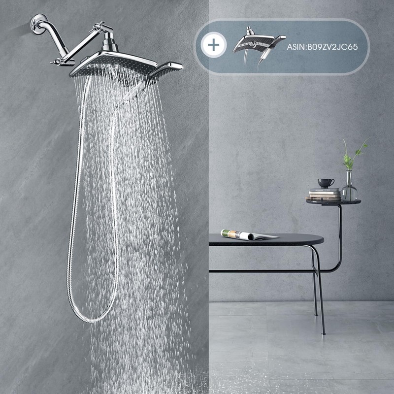BRIGHT SHOWERS Brass Shower Arm Extender for Rain and Handheld