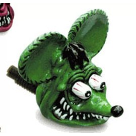 Rat Fink Head License Plate Bolts Green