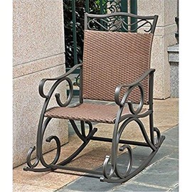 International Caravan Valencia Resin Patio Rocker in Antique Brown