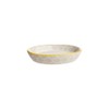 Large Oval Ceramic Soap Dish with Floral Prints, Yellow Trim,