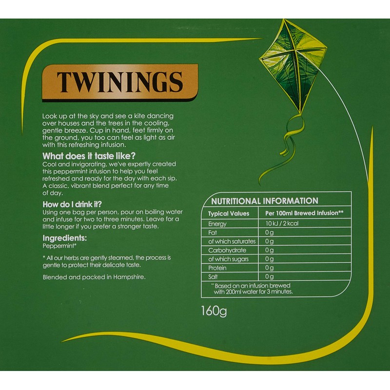 Twinings Pure Peppermint Tea Bag, 160 G