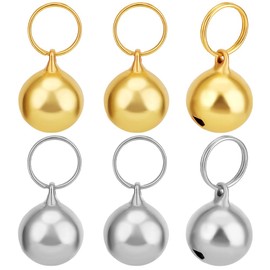 Beebeecraft 1 Box 12Pcs Cat Collar Bells Brass Metal Jingle Bells Charms 18mm Gold Silver Cat Puppy Dog Bells Pendant Accessories for Pets Tracker Necklace Collar Christmas Festival Party Decoration