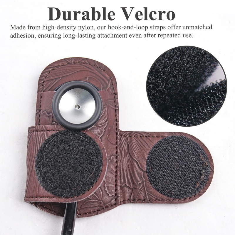 Mtzmy PU Leather Stethoscope Holder with Clip for All Models: