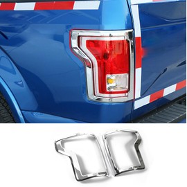 JIEOSDIN Car Accessories Exterior Tail Light Lamp Surround Cover Trims Frame Chrome Fit for Ford F150 2015 2016 2017 2018 2019 ABS 2 PCS