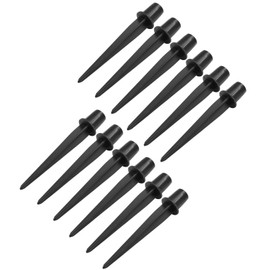 Biaungdo 12 Pcs Ground Spike, 8.25 Inch Black Reinforced Plastic Ground Spikes ABS Lights Replacement Stakes Yard Stakes for Solar Pathway Torch Garden Lights