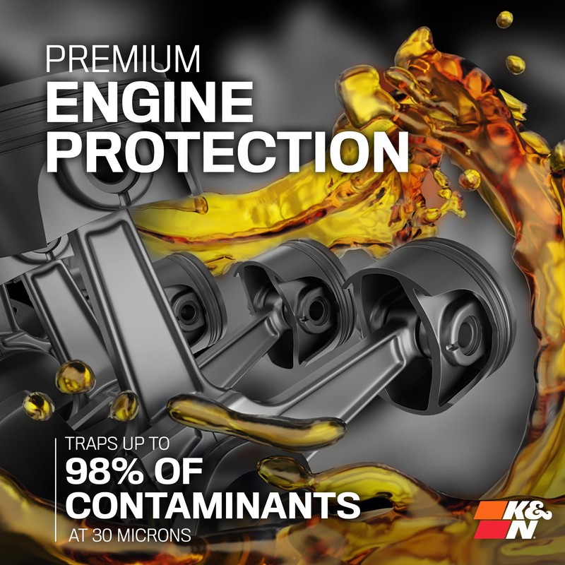K&N Premium Oil Filter: 20,000 Mile Engine Protection, High Capacity/High