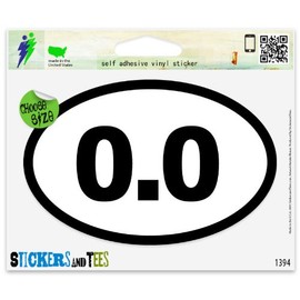 0.0 No Running No Marathon Funny Oval Vinyl Car Bumper Window Sticker 3" x 2"