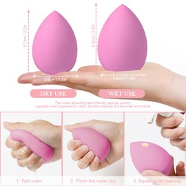 AUAUY 4 Pieces Make Up Sponge Set, Foundation Blending Beauty Sponge, Beauty Makeup Sponges Blender for Liquid, Foundation, Powder, Sun Protection and Cream