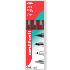 uni-ball Eye Micro UB-150 Gel Ink Pen - 0.5 mm - In Gift Box (Pack of 3, Red)