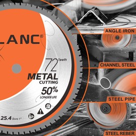 BOLANC Metal Ferrous Steel Cutting Circular Saw Blades 14 Inch 72 Tooth with 1 Inch Arbor