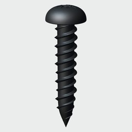 TIMCO Blackjax - PZ - Round - Black Woodscrews - 6 x 1 - Box of 200