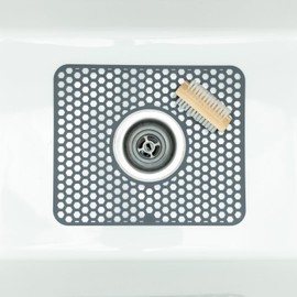 Better Houseware Silicone Sink Protectors for Kitchen Sink – Protects Sink & Dishes from Scratches Non-Slip with Elevated Feet for Drainage Customizable Sink Hole – 2 Pack (16 x 12.125, 2, Medium)