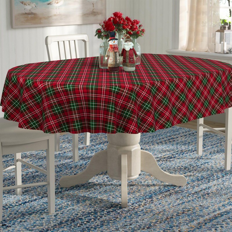 uwdfnwuif Christmas Tablecloth Winter Holiday Table Cloth Washable Christmas Plaid