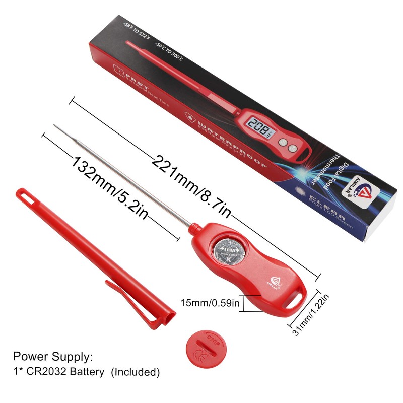 Instant Read Digital Meat Thermometer - AIMILAR DY6003-R1 Magnetic Waterproof